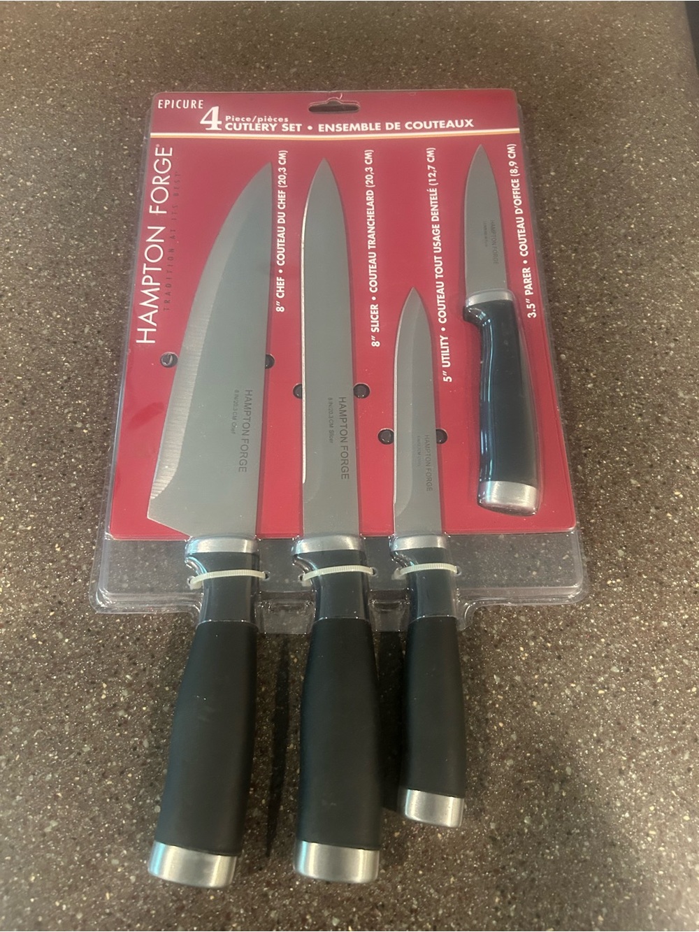 Hampton Forge 4-Piece Cutlery Set - Black Handles